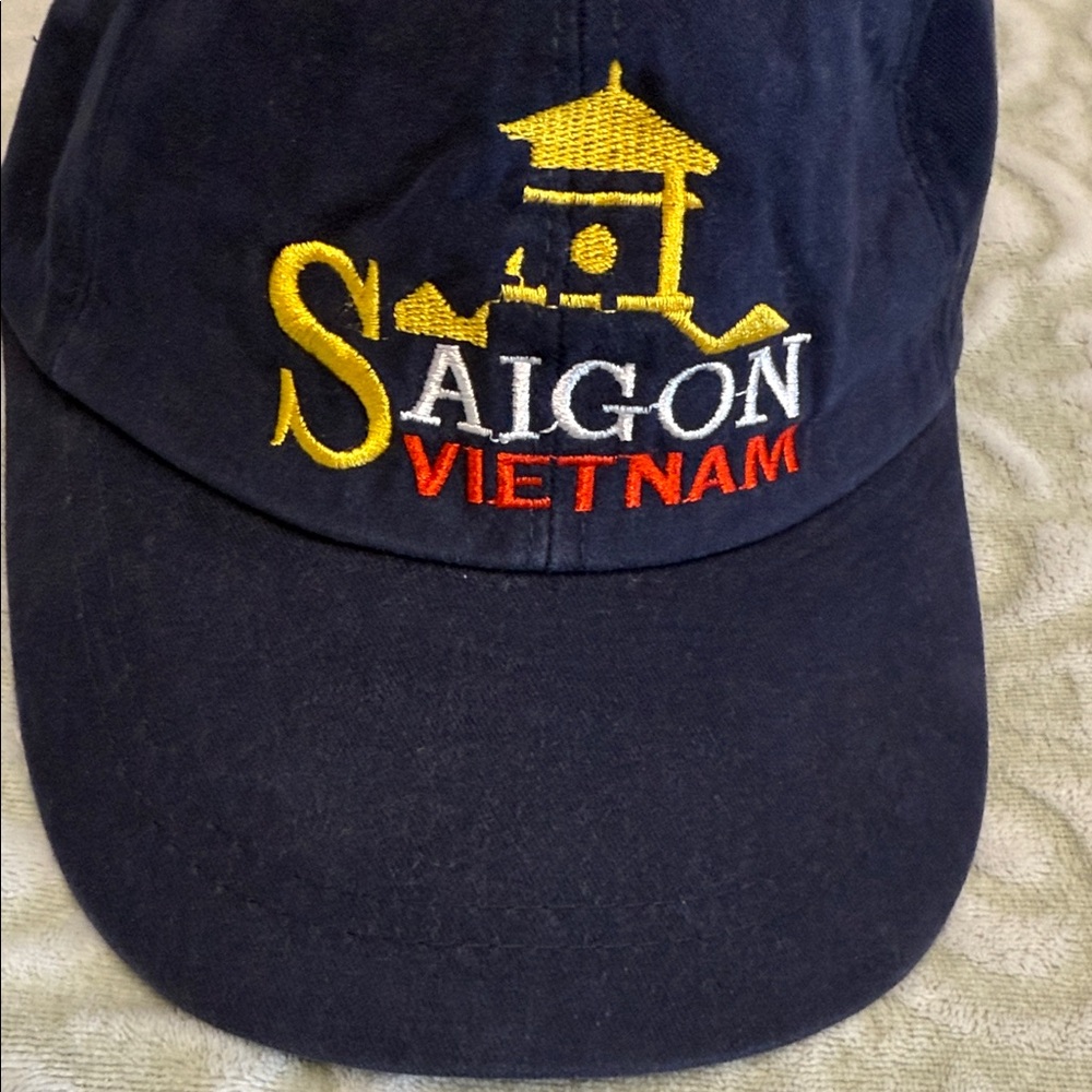 Ho Chi Minh City Saigon Embroidered Cap Navy Cotton Twill Adjustable